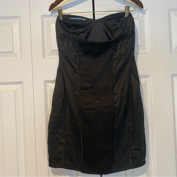 BUFFALO Mini Strapless Sexy Satin Black Mini Dress. Size Large - Picture 13 of 16